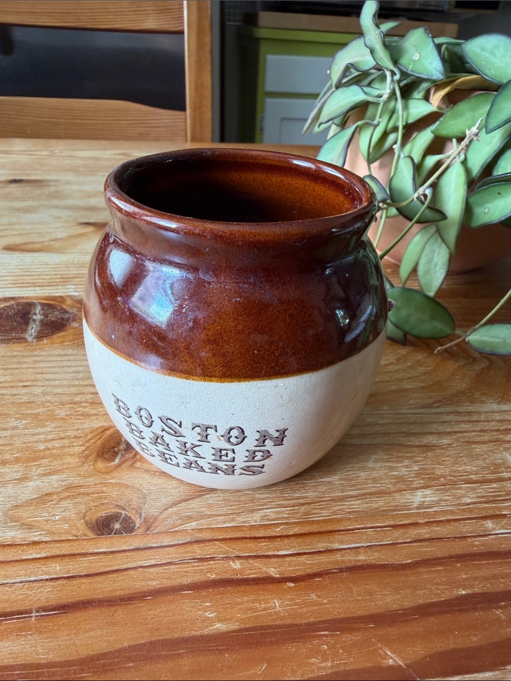 Vintage Boston Baked Beans Ceramic Pot
